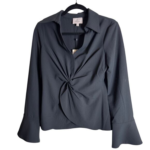 CINQ A SEPT McKenna Top NWT $295 Flared Cuff Twist at Waist Size M - Picture 4 of 9